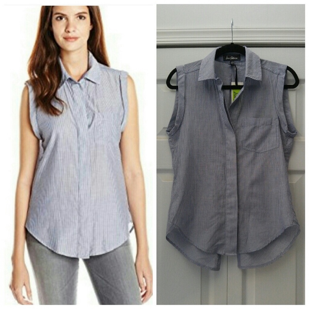 Sam Edelman Blue Striped Sleeveless Top